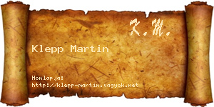 Klepp Martin névjegykártya